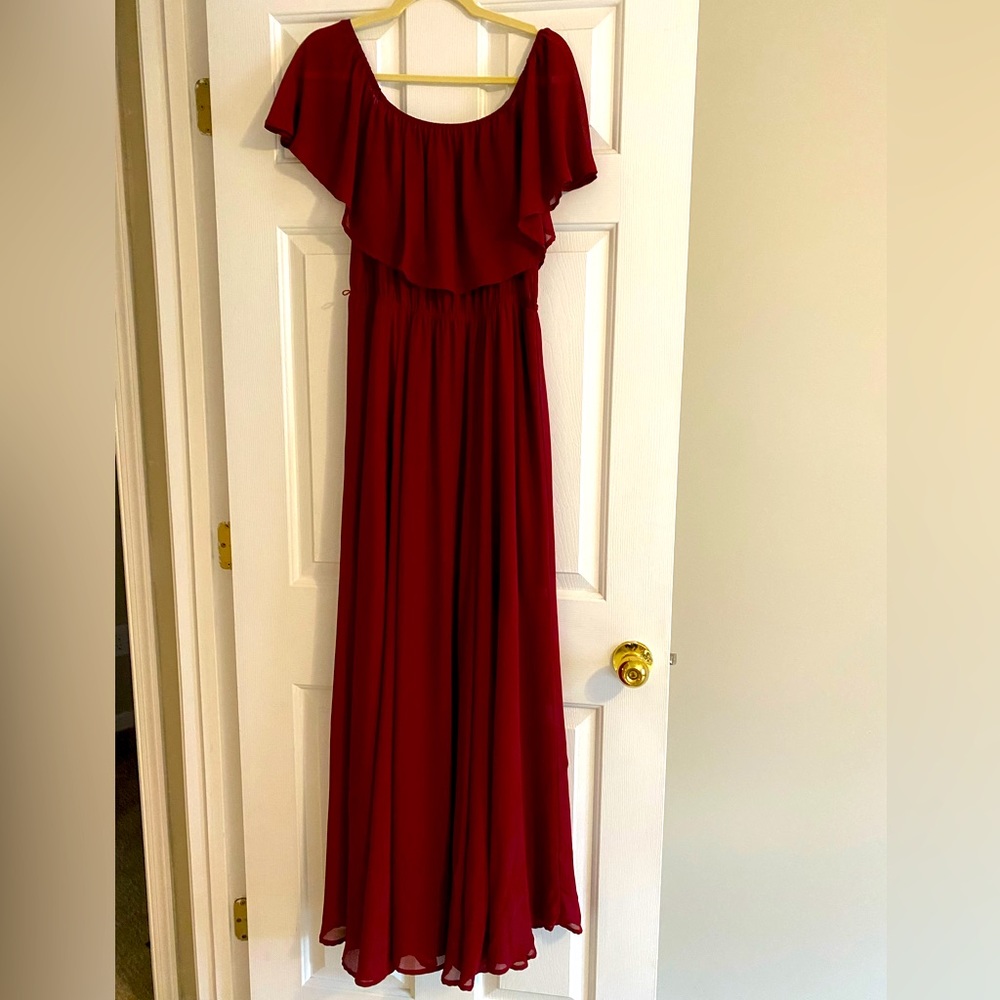 Long red dress